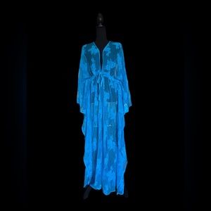 Lulus Cabana Cutie Teal Blue Lace Swim Cover-Up! Never been worn